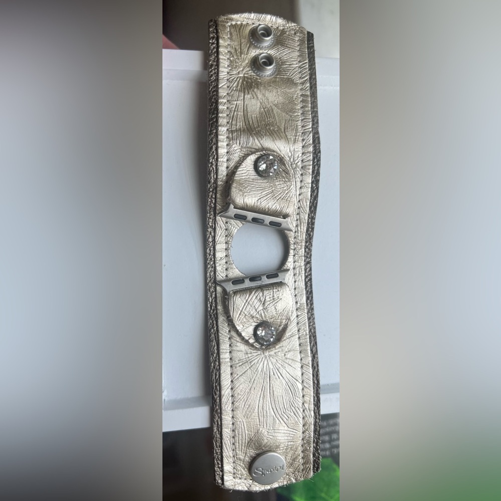 Spark*l metallic leather iwatch cuff band-brand new